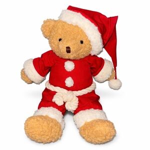 Vintage 1992 Commonwealth Teddy Bear Plush Santa Suit Christmas Red Outfit